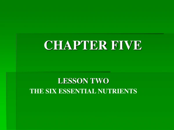 CHAPTER FIVE