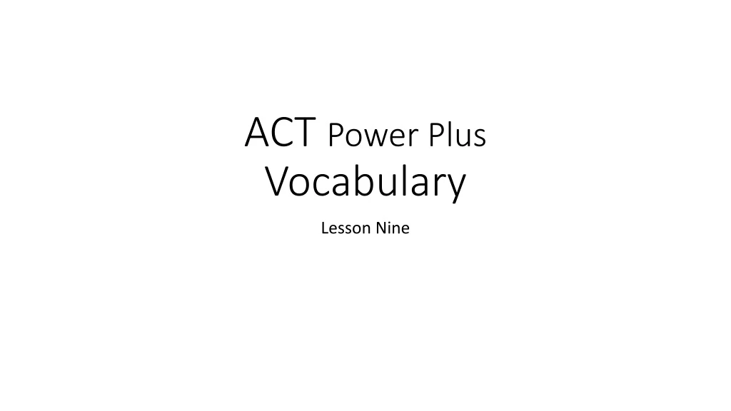 act power plus vocabulary