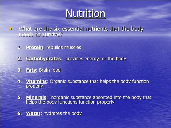 Nutrition