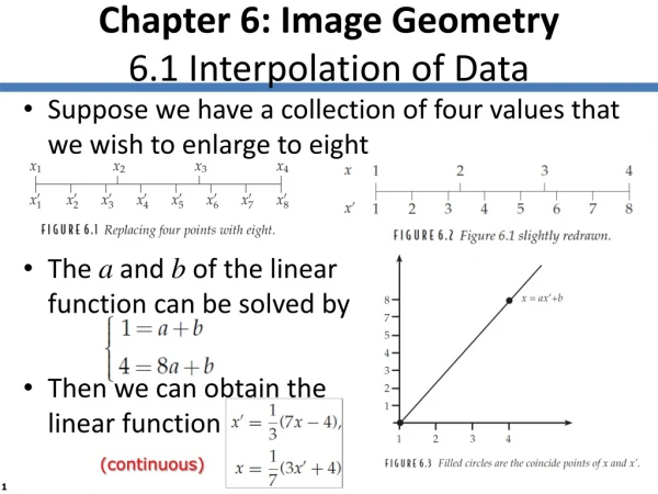 Chapter 6: Image Geometry 6.1 Interpolation of Data