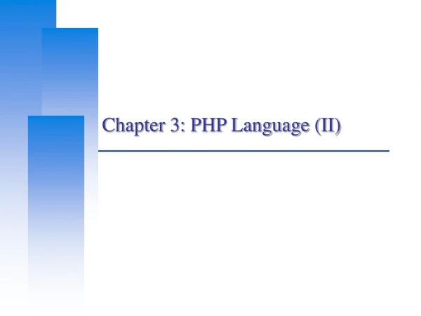 Chapter 3: PHP Language (II)