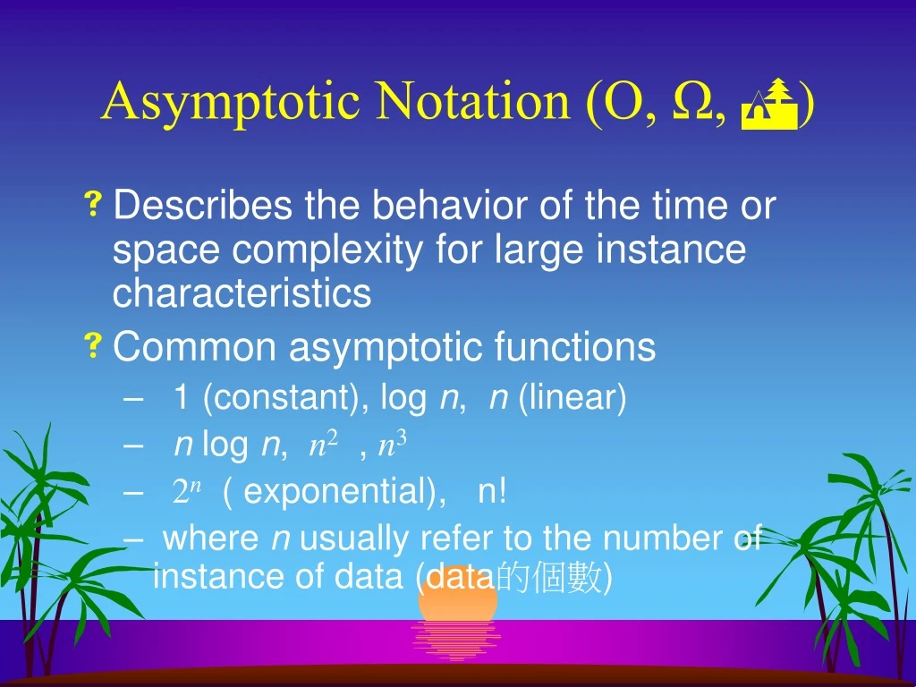 asymptotic notation o