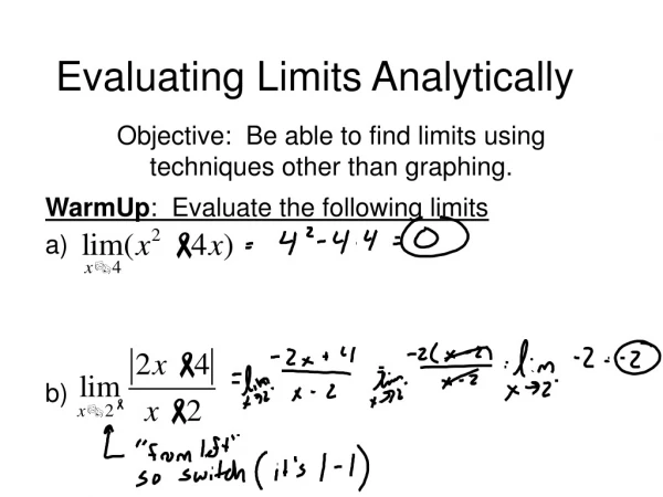 Evaluating Limits Analytically