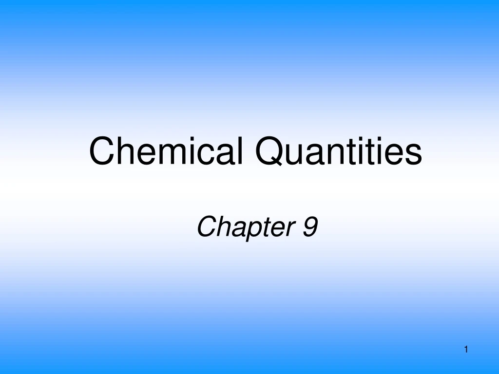 chemical quantities chapter 9