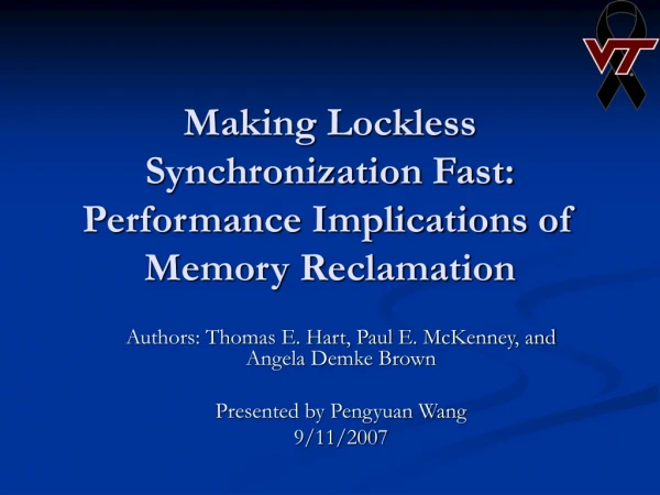 Making Lockless Synchronization Fast: Performance Implications of Memory Reclamation