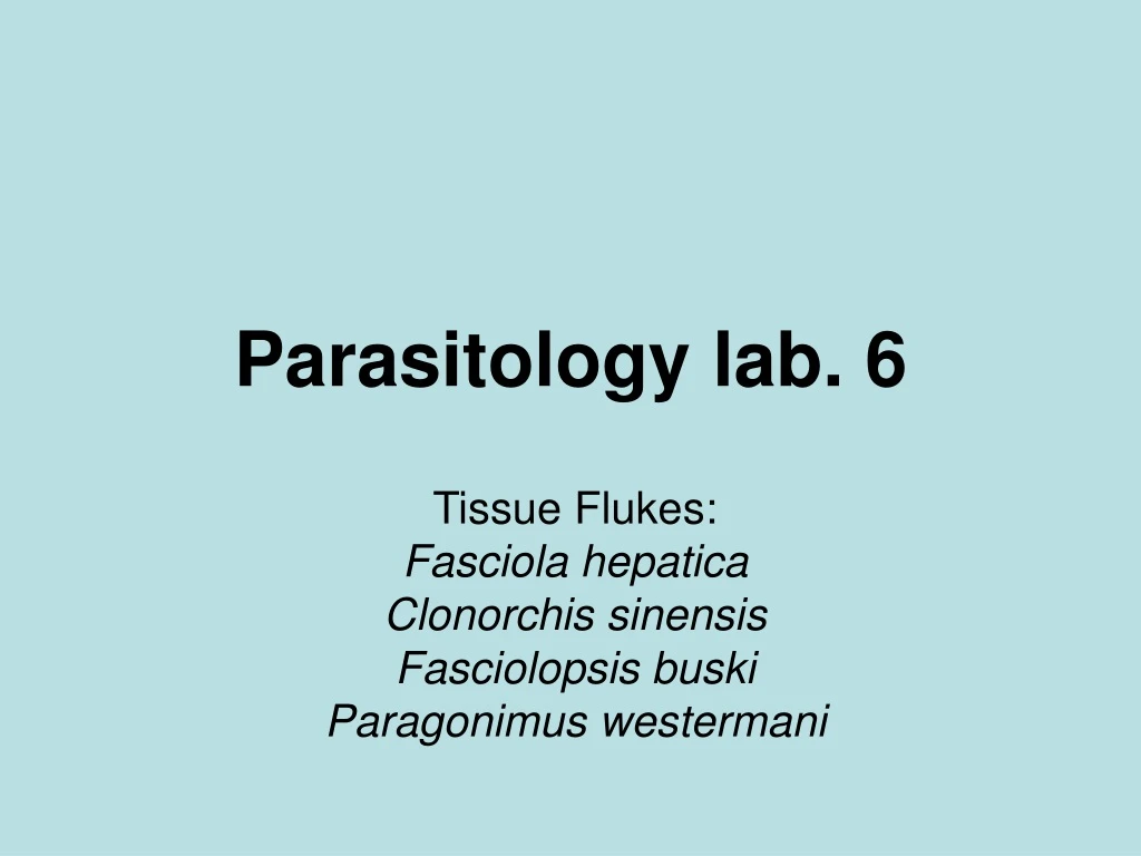 parasitology lab 6