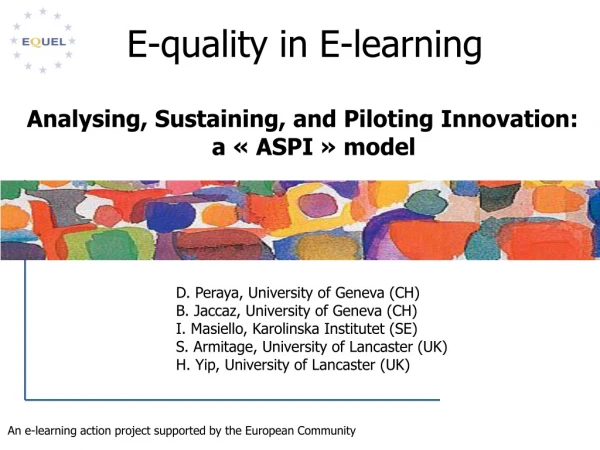 E-quality in E-learning