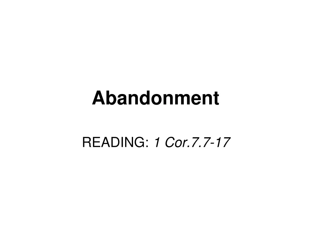 abandonment