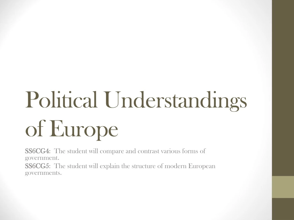 political understandings of europe
