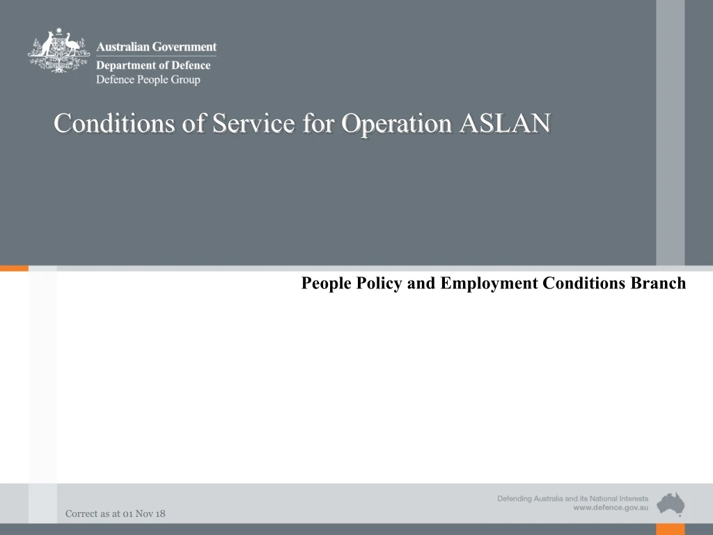 conditions of service for operation aslan