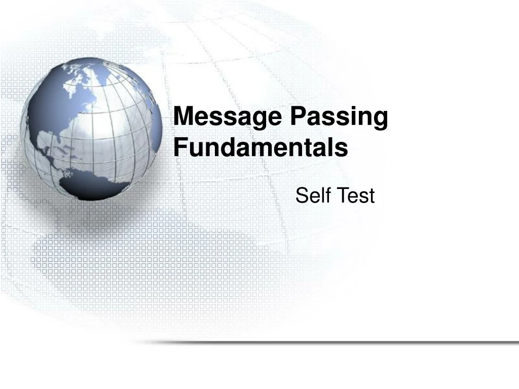 message passing fundamentals