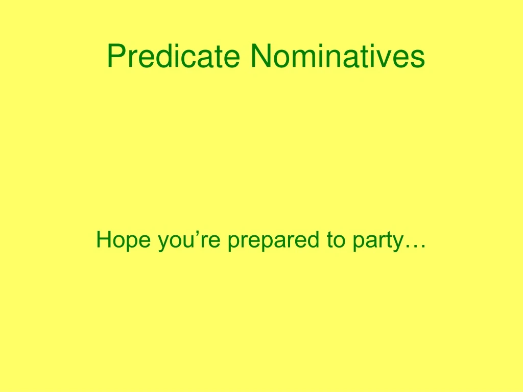 predicate nominatives