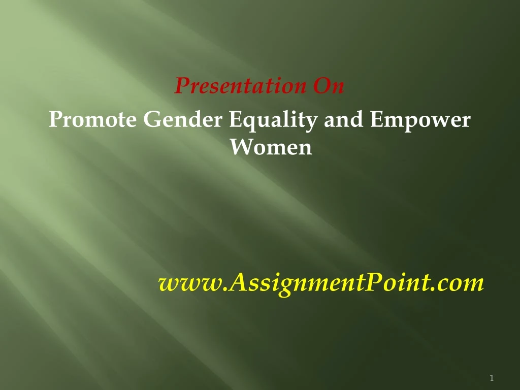 presentation on promote gender equality