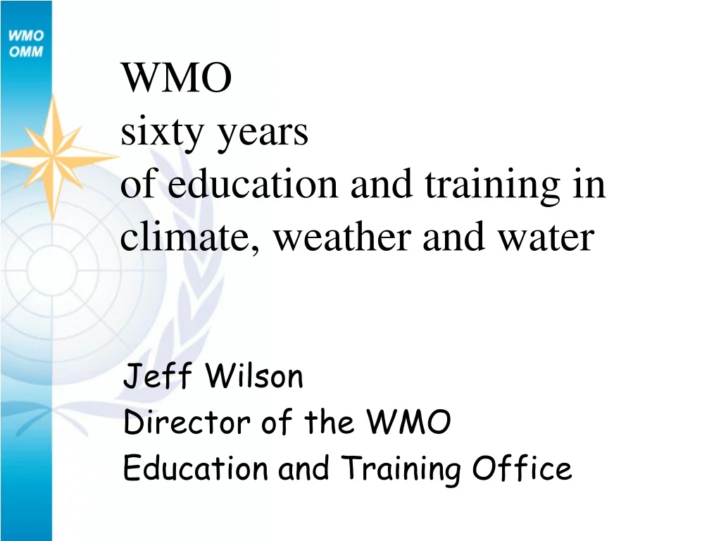 wmo sixty years of education and training in climate weather and water