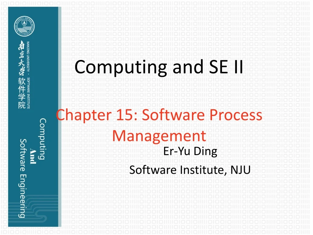 computing and se ii chapter 15 software process management