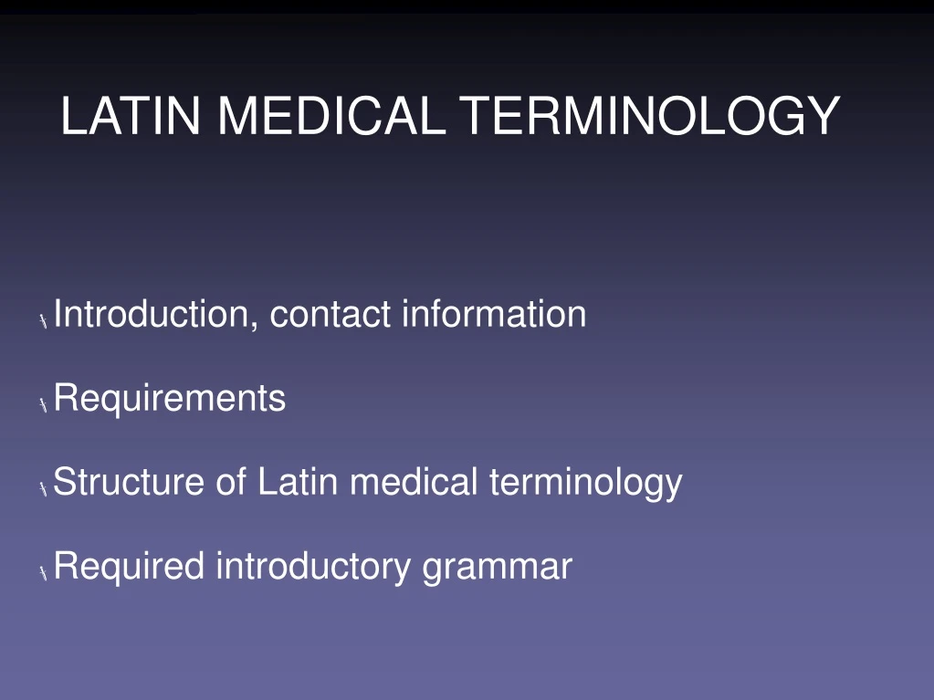 latin medical terminology