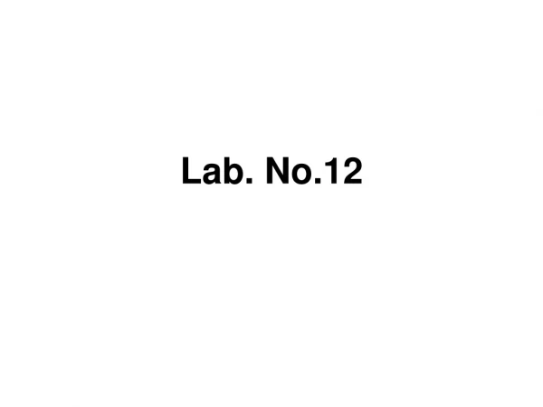 Lab. No.12