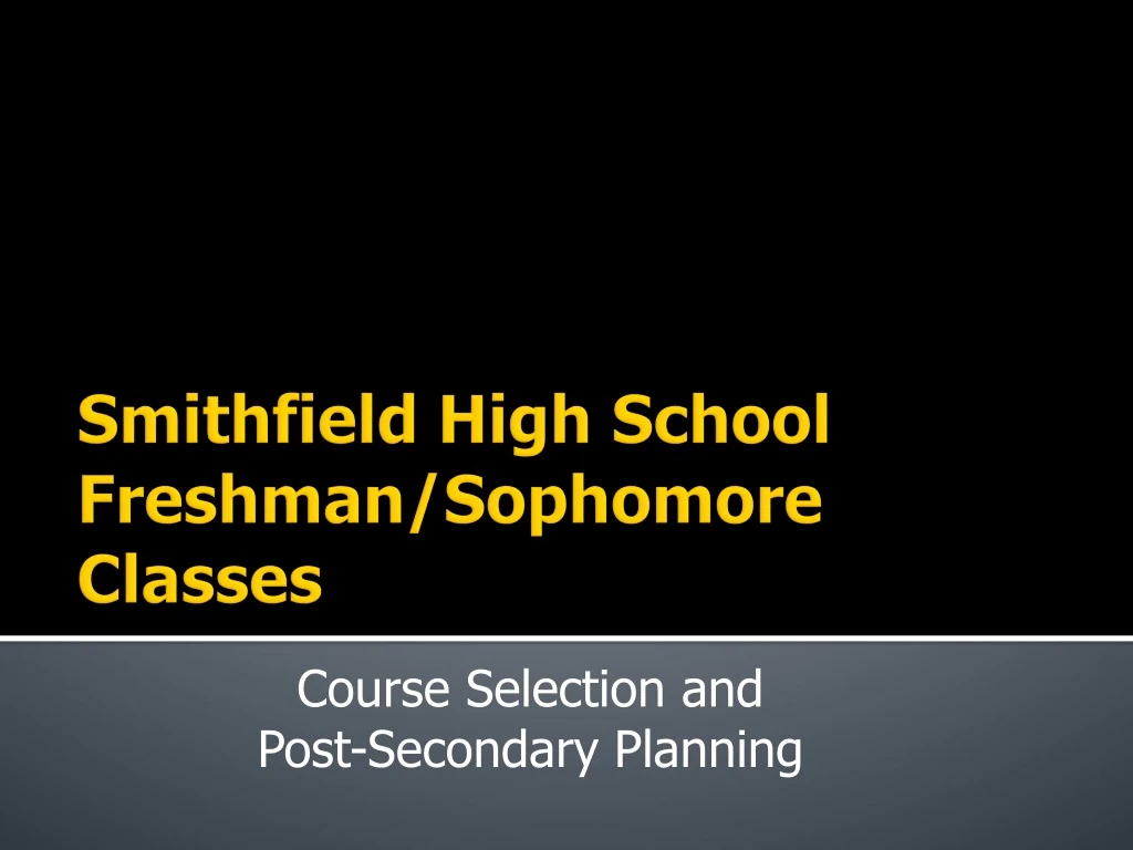 course selection and post secondary planning