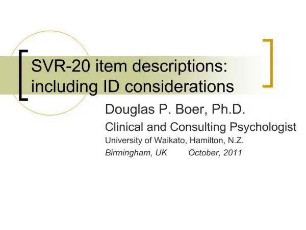 SVR-20 item descriptions: including ID considerations