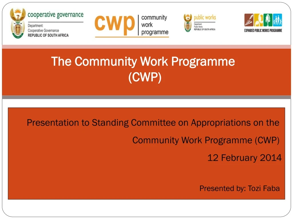 the community work programme cwp
