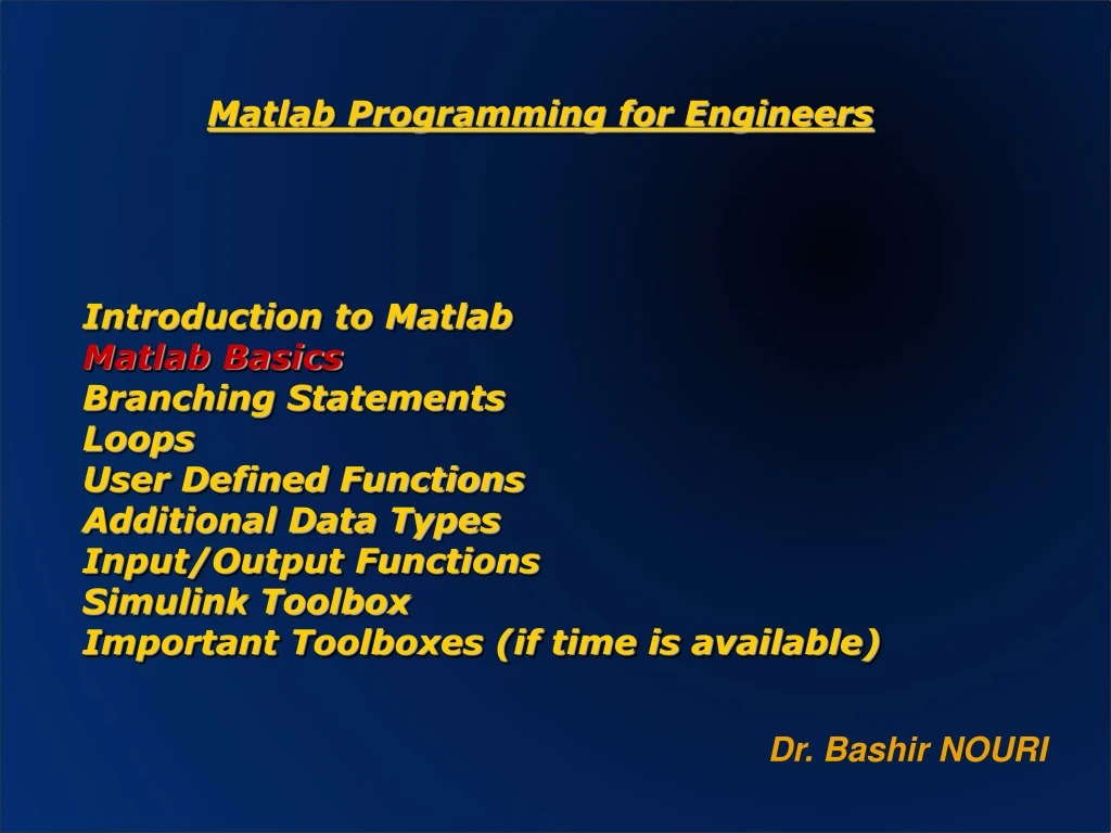 matlab programming for engineers