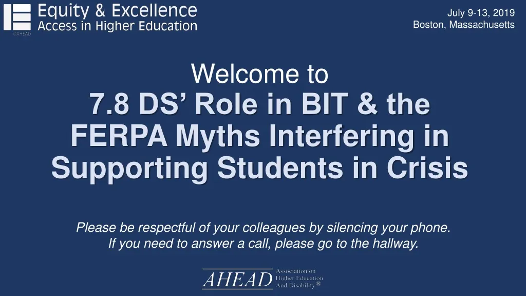 welcome to 7 8 ds role in bit the ferpa myths interfering in supporting students in crisis