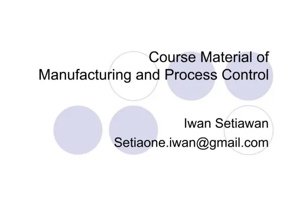 Course Material of Manufacturing and Process Control