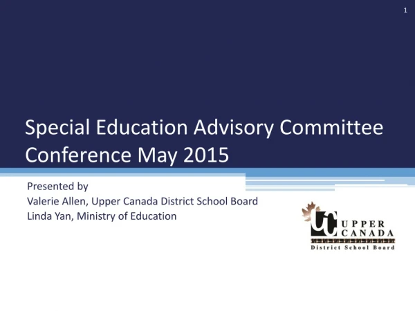 Special Education Advisory Committee Conference May 2015