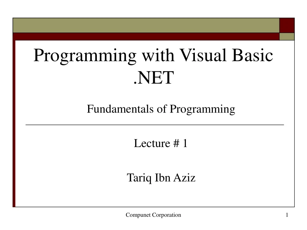 programming with visual basic net