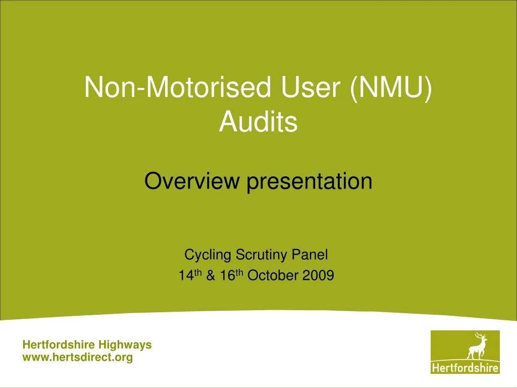 non motorised user nmu audits