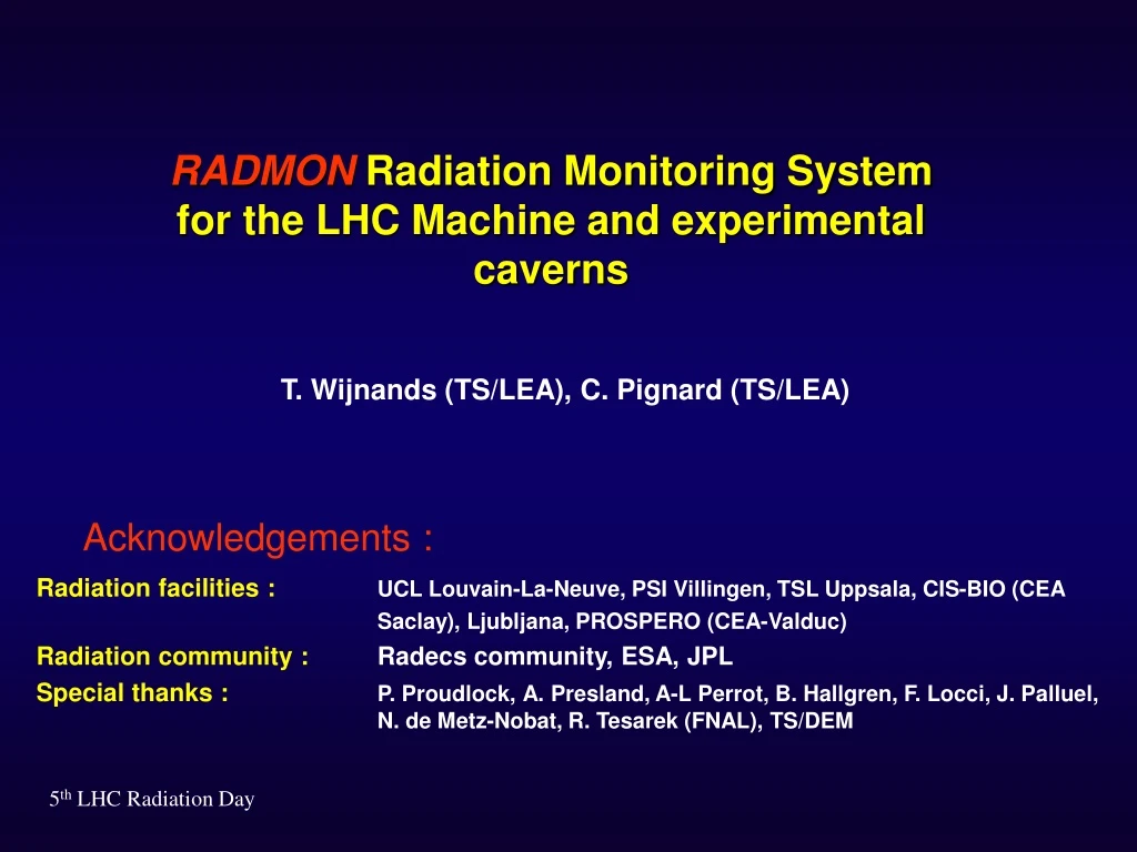 radmon radiation monitoring system for the lhc machine and experimental caverns