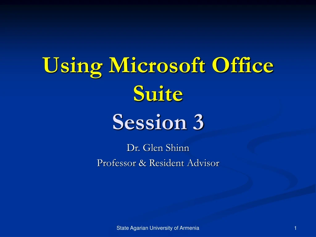 using microsoft office suite session 3