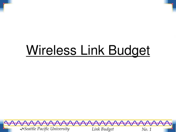 Wireless Link Budget