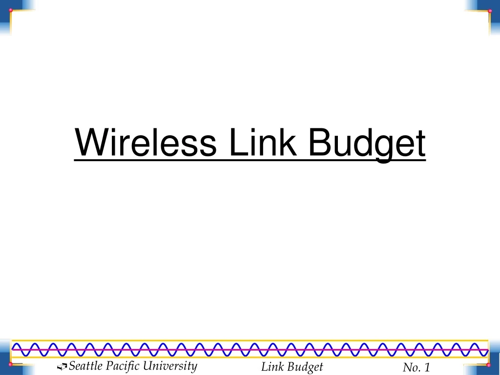 wireless link budget