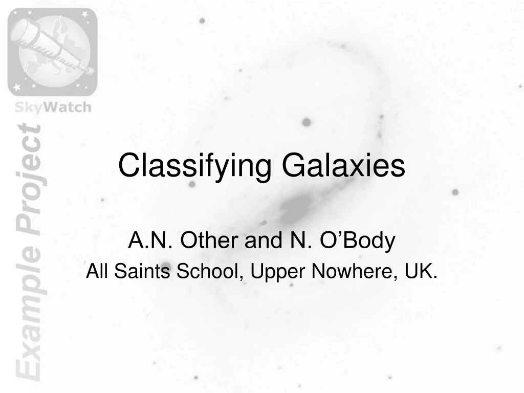 classifying galaxies