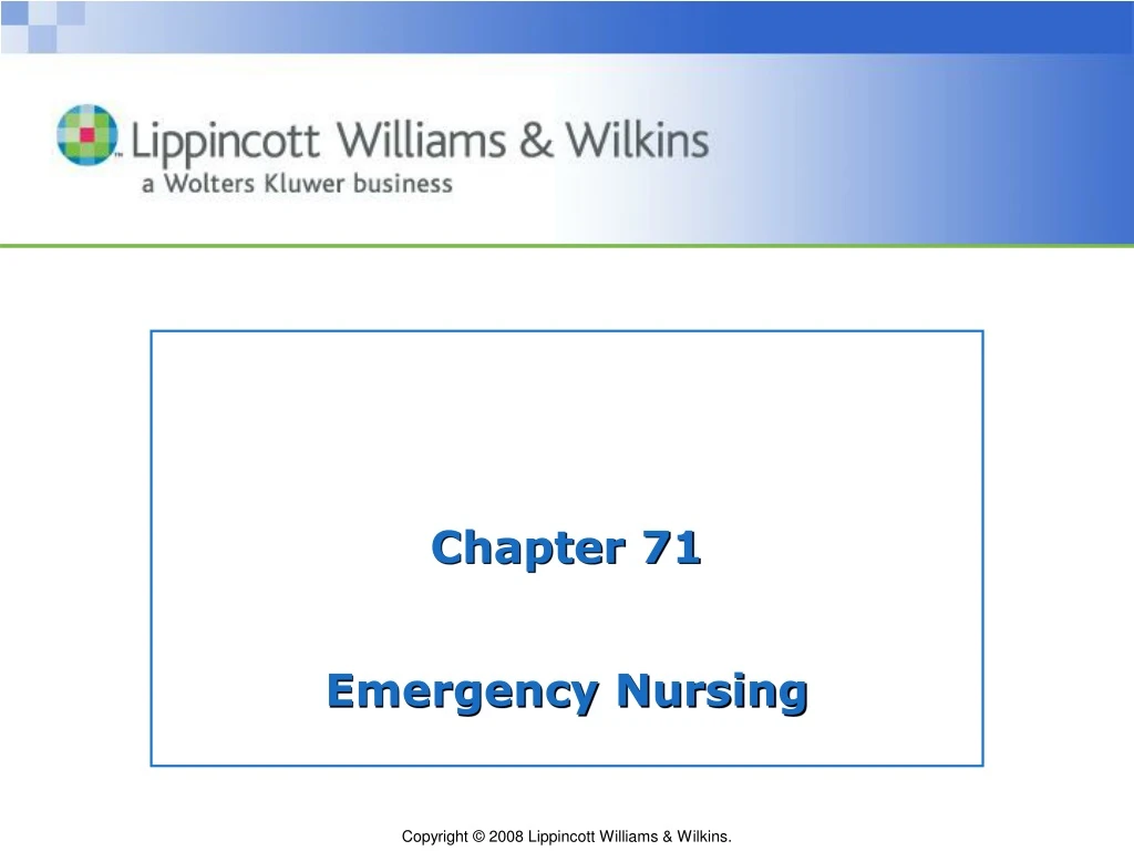 chapter 71 emergency nursing