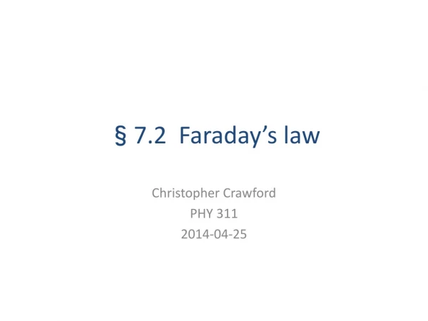 §7.2 Faraday’s law