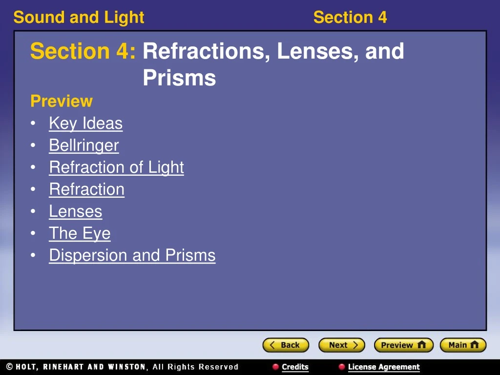 section 4 refractions lenses and prisms