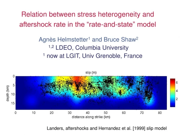 Relation between stress heterogeneity and aftershock rate in the “rate-and-state” model