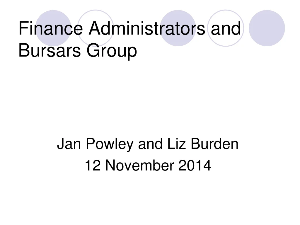 finance administrators and bursars group