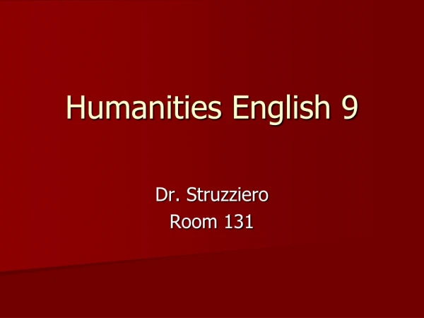 Humanities English 9