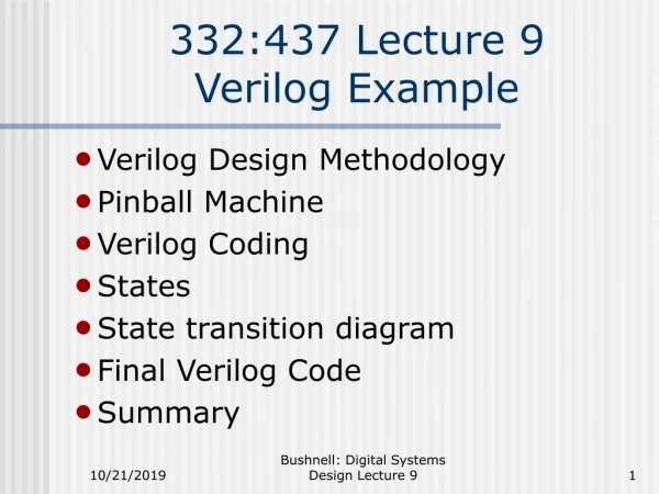 332:437 Lecture 9 Verilog Example