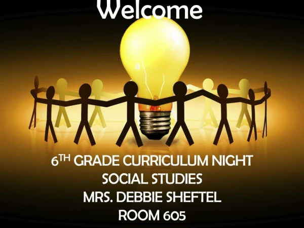 6 th Grade Curriculum Night Social Studies Mrs. Debbie Sheftel Room 605