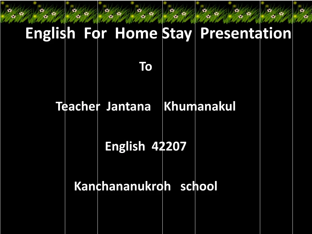 english for home stay presentation