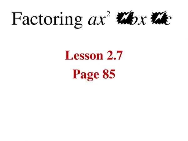 Lesson 2.7 Page 85