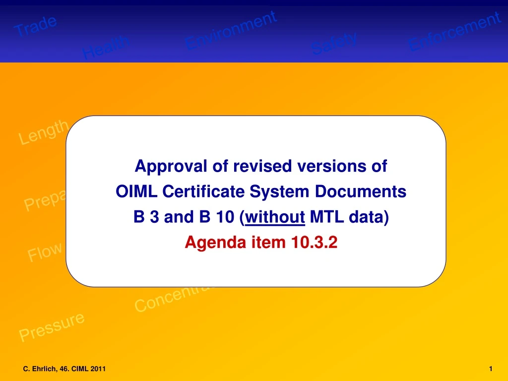 approval of revised versions of oiml certificate