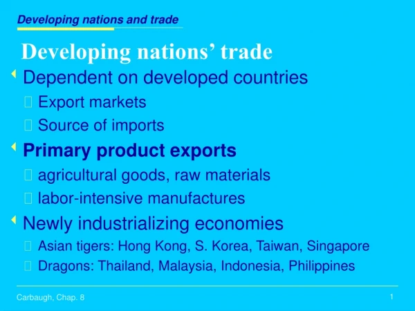 Developing nations’ trade