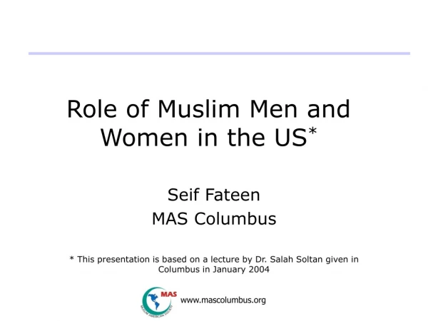 Role of Muslim Men and Women in the US *