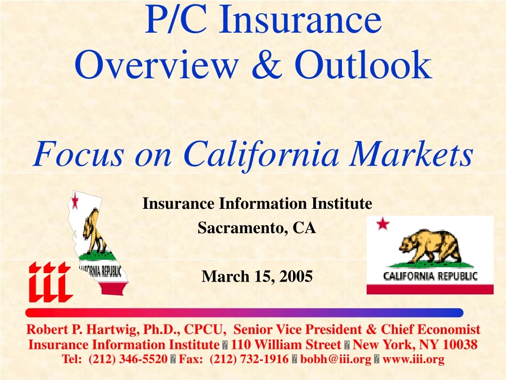 p c insurance overview outlook focus on california markets