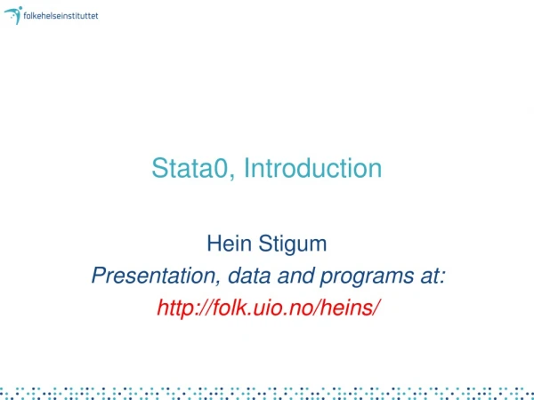 Stata0, Introduction